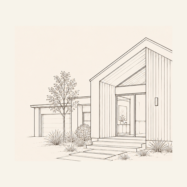 Line drawing of a Sentinel home